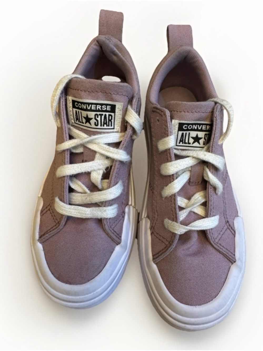 Converse All Star Youth Size 2 Lavender Canvas Sneakers lace up kids